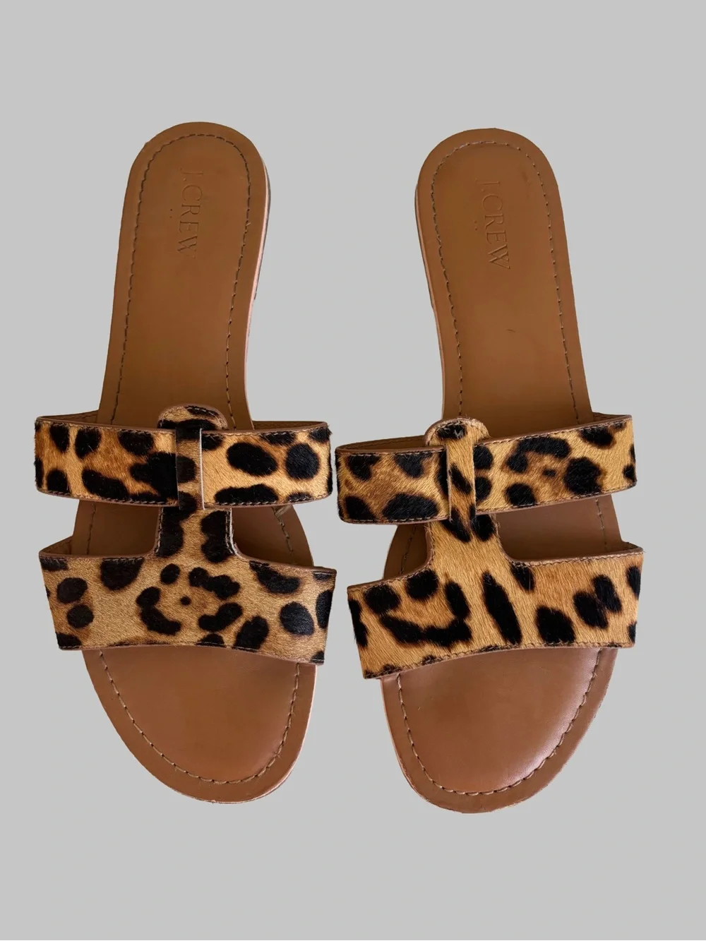 J. Crew Calf hair beachside slide sandals size 9